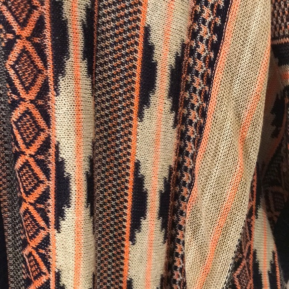 Aztec cardigan - navy and coral - Picture 2 of 4